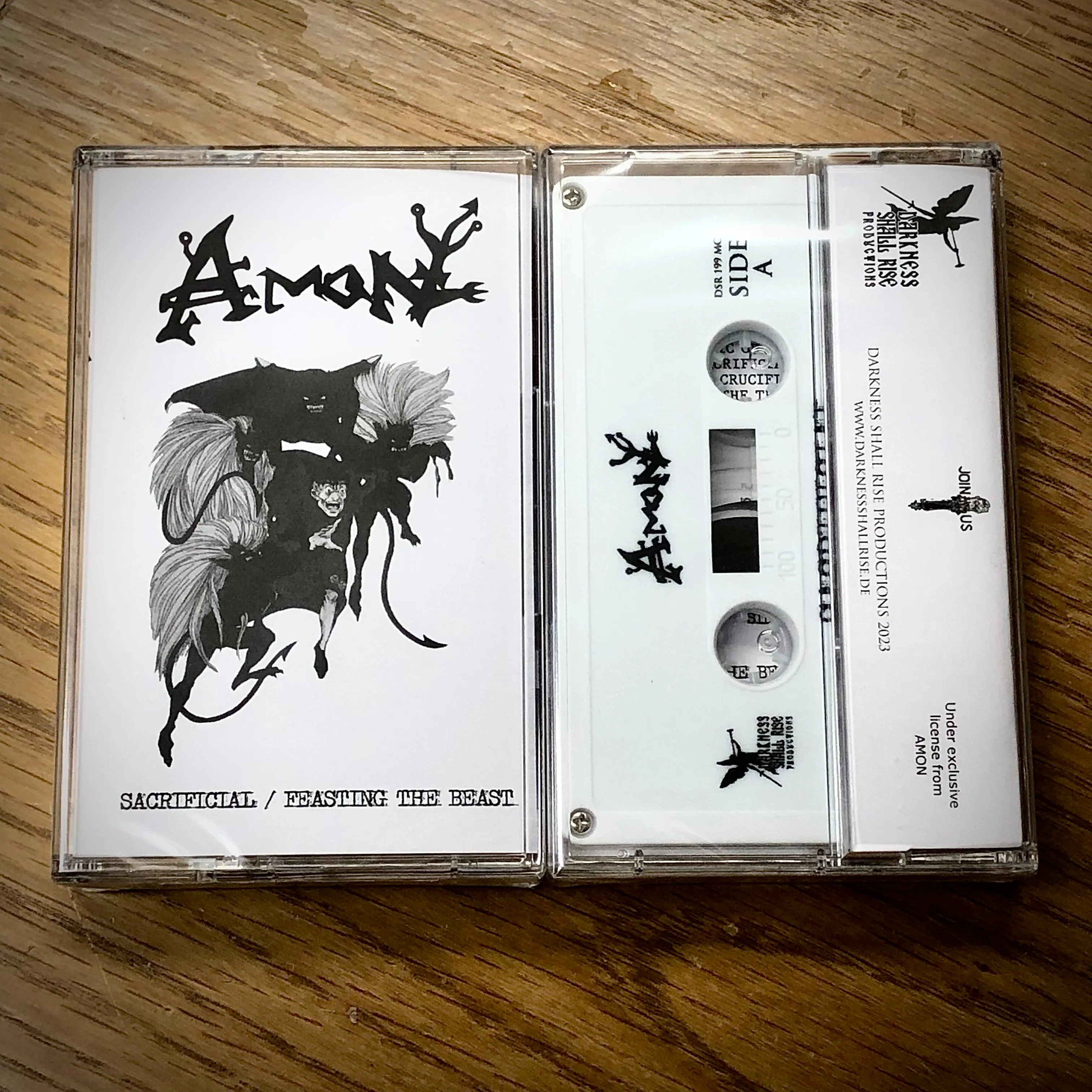 AMON (DEICIDE): Sacrificial / Feasting the Beast cassette (Deicide demos, cult Satanic death metal)