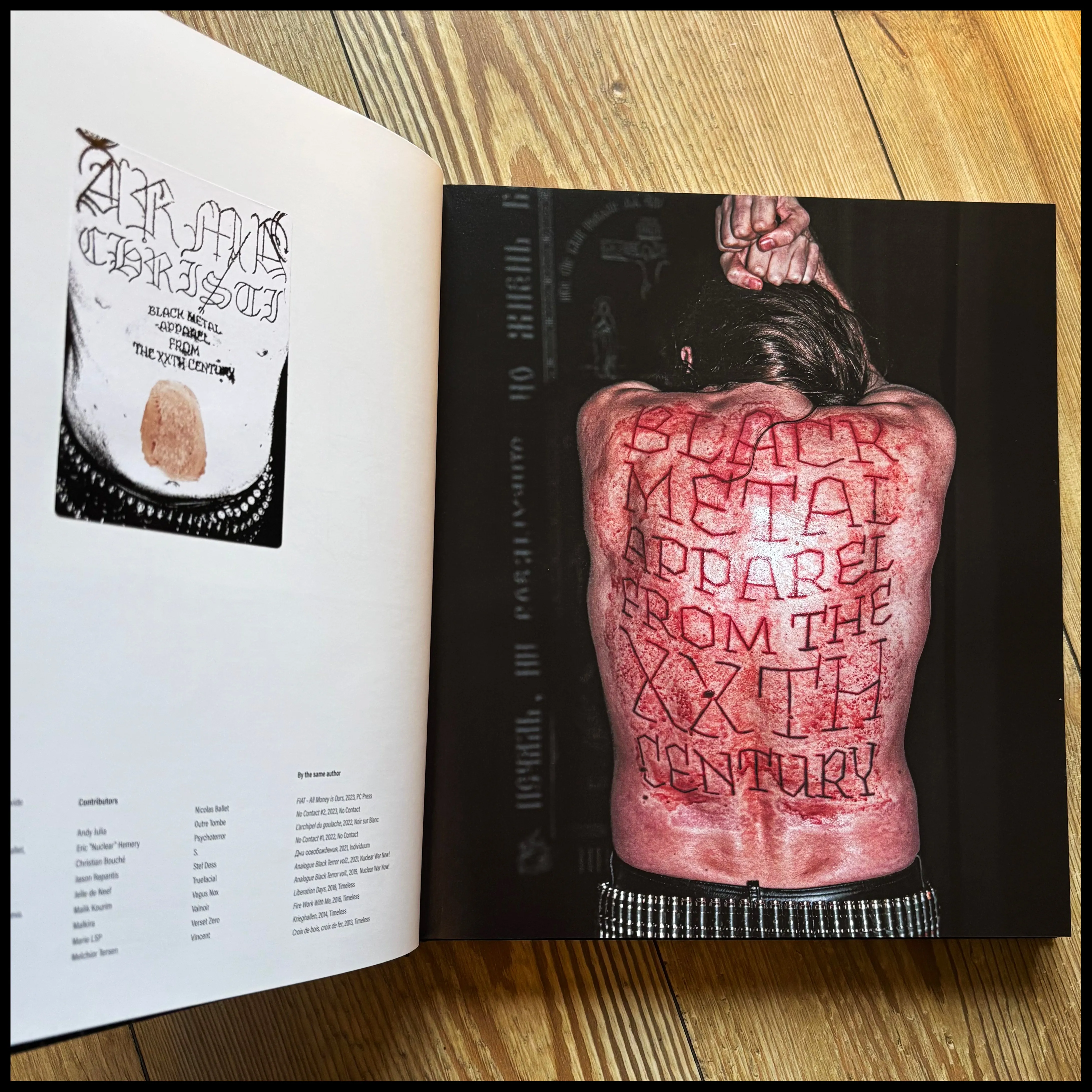 ARMA CHRISTI: BLACK METAL APPAREL FROM THE 20TH CENTURY hardback **inc book plate marked in author's own blood!**