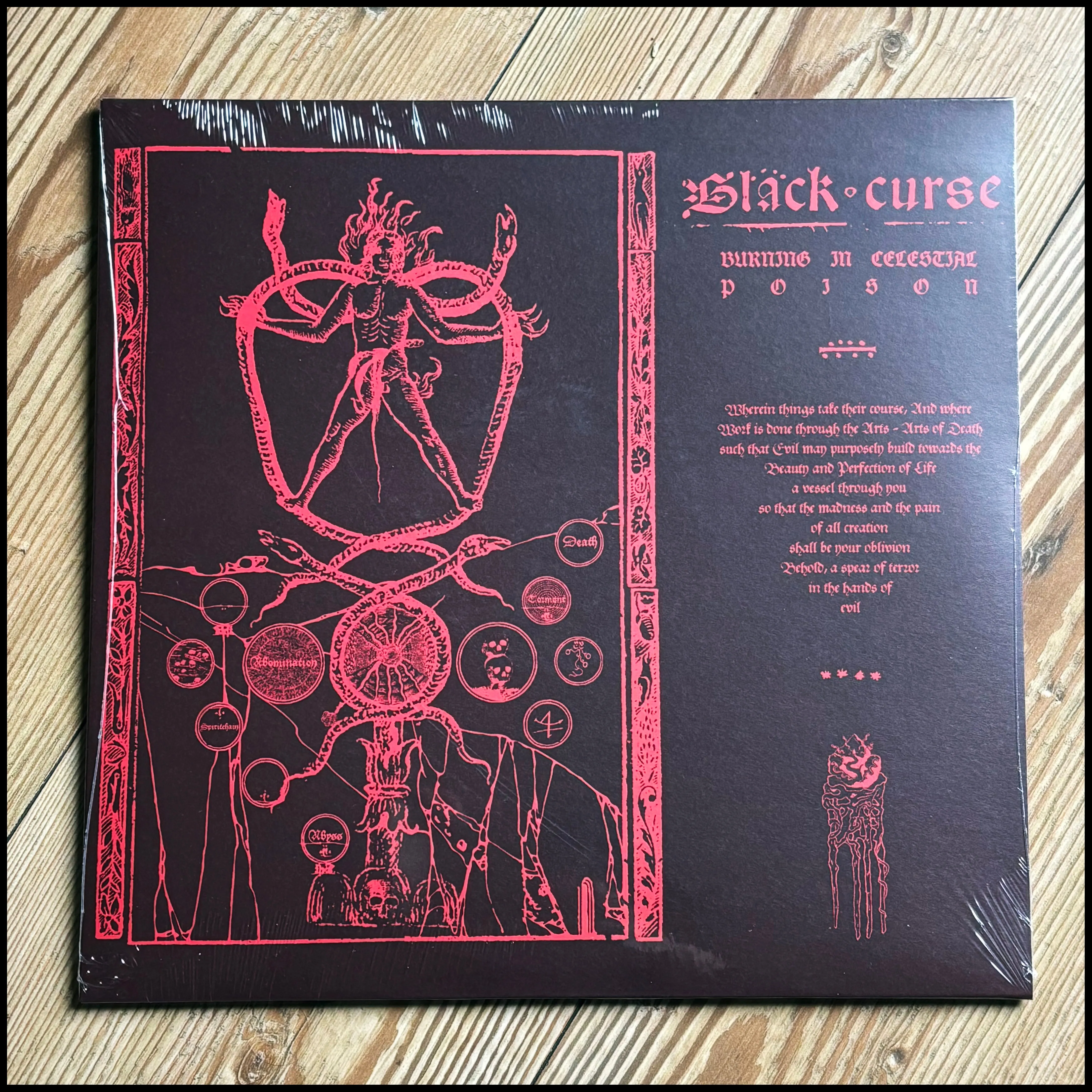 BLACK CURSE: Burning In Celestial Poison LP  (black vinyl, feat members of Primitive Man, Spectral Voice, and Khemmis)