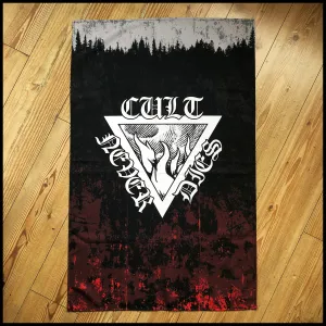 CULT NEVER DIES large flag / textile poster