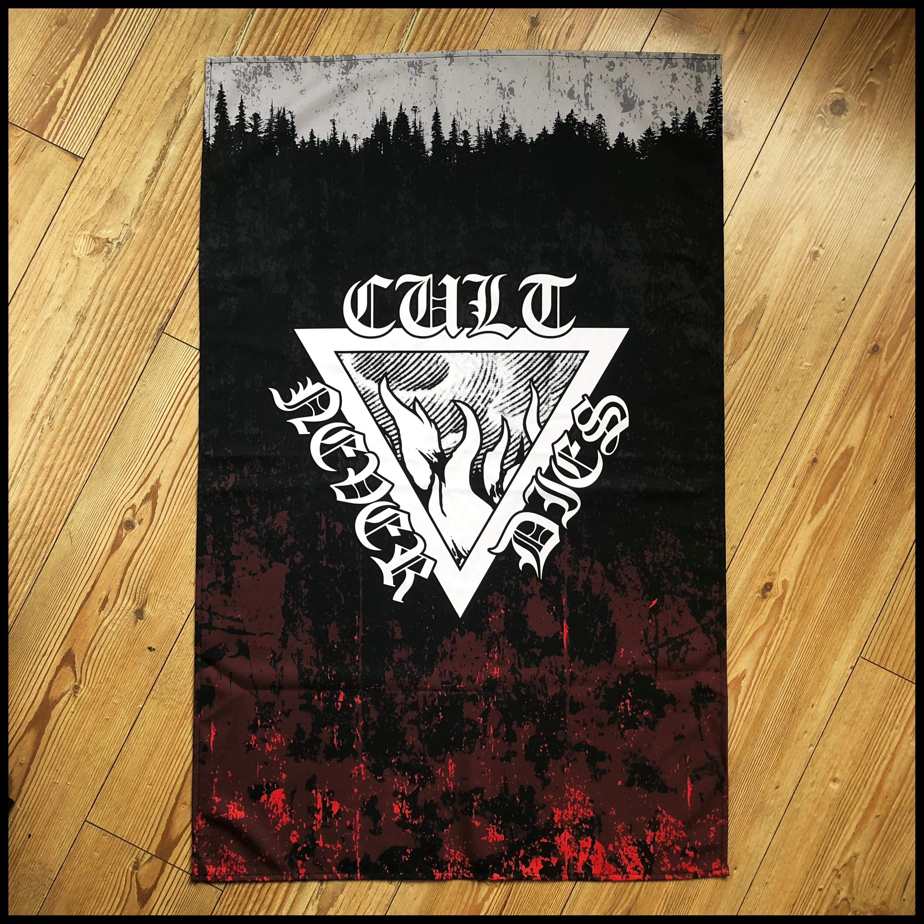 CULT NEVER DIES large flag / textile poster