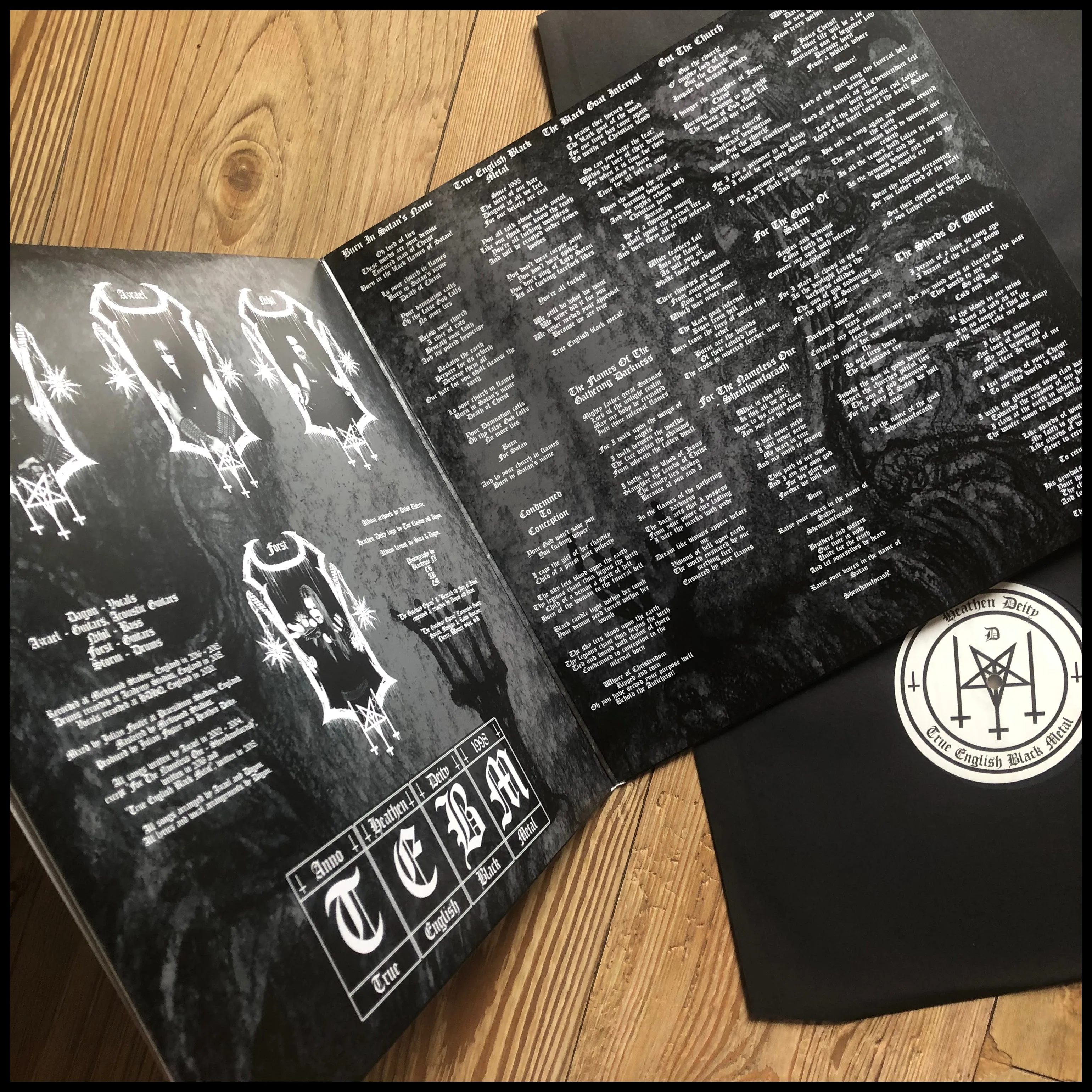 HEATHEN DEITY: True English Black Metal double LP (2 x black vinyl, gatefold sleeve)