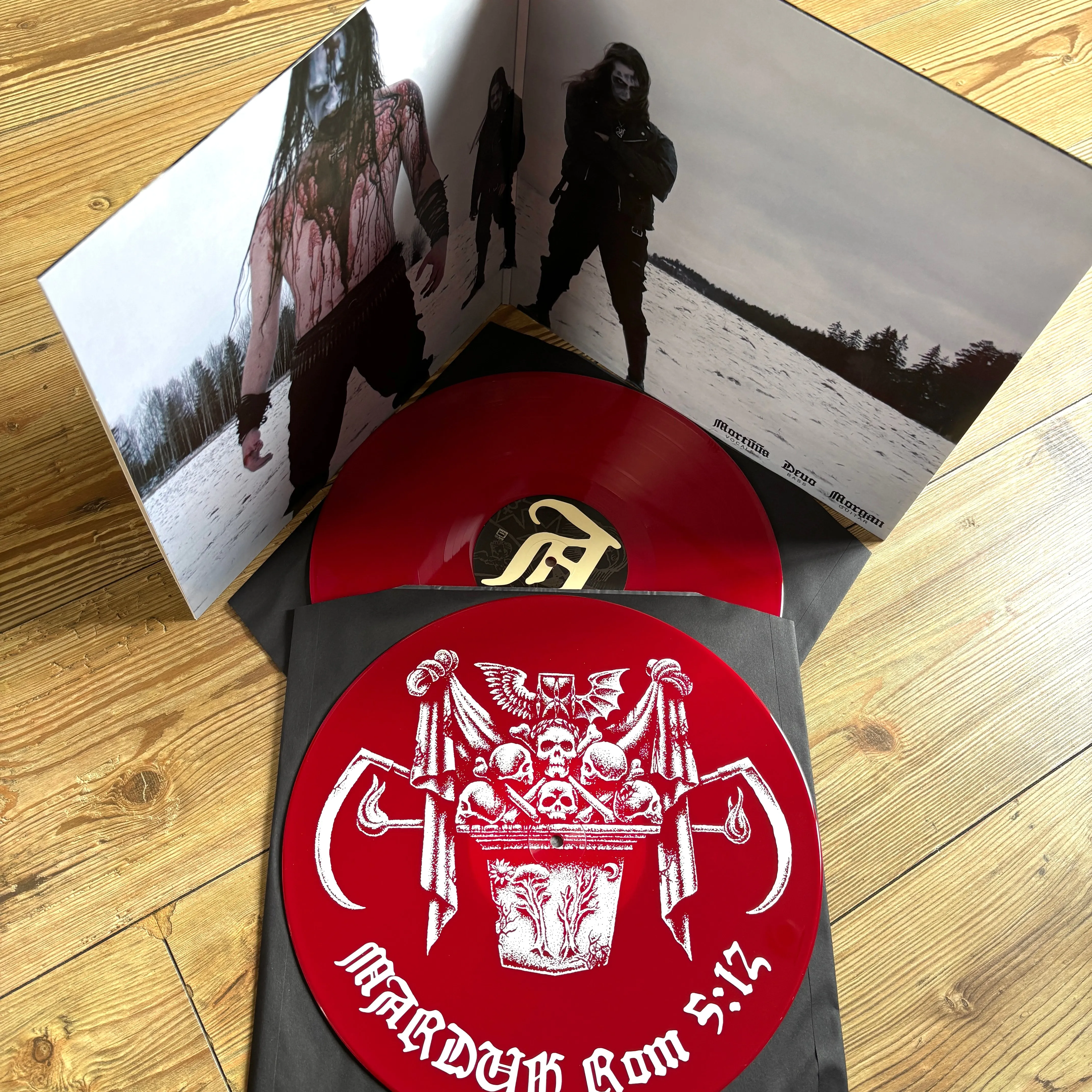 MARDUK: Rom 5: 12 double LP (2 x red vinyl, silkscreen print, gatefold sleeve, insert)