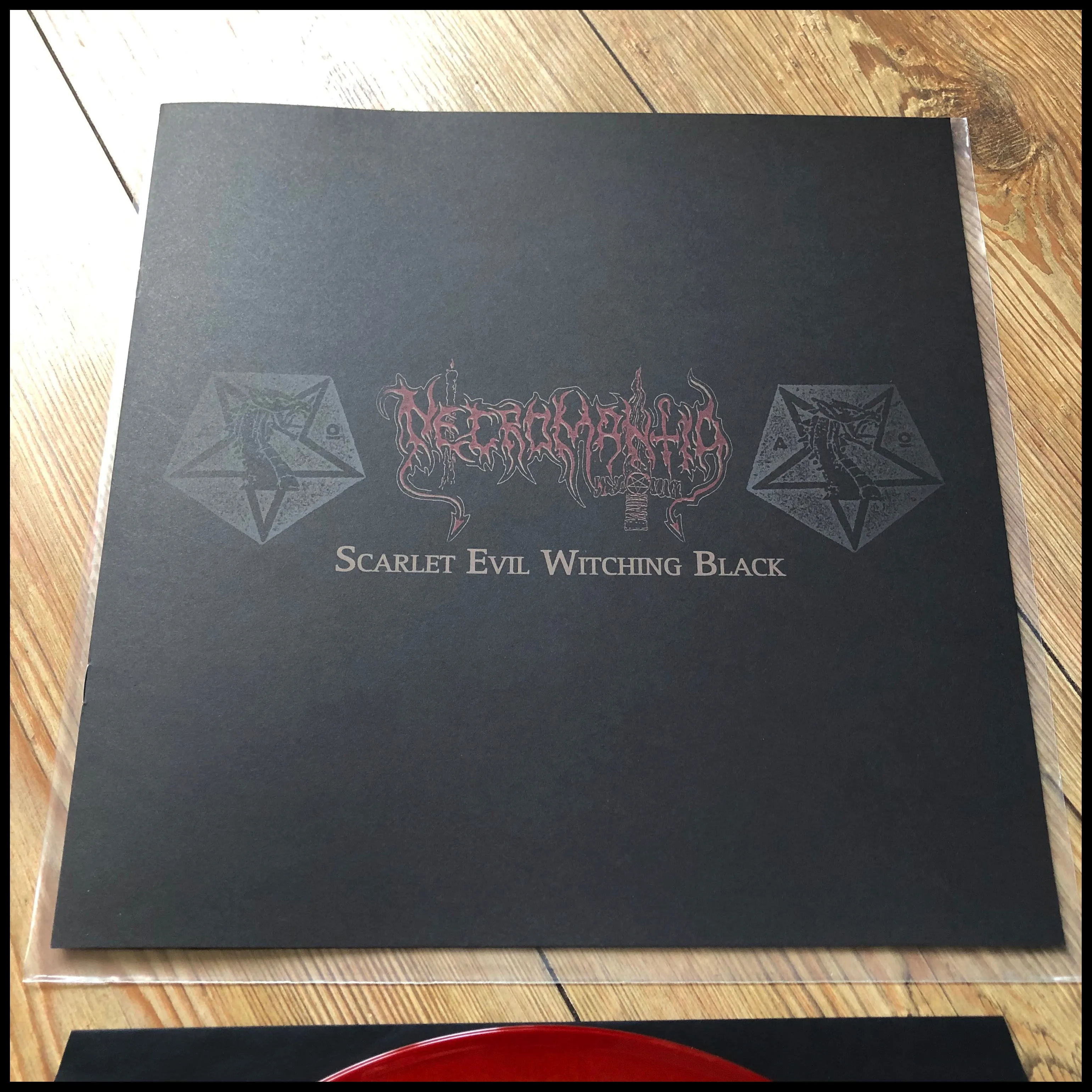 NECROMANTIA: Scarlet Evil Witching Black LP (marble vinyl, 8 page booklet, Greek black metal classic)