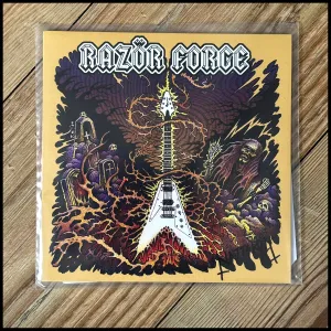 RAZÖR FORGE: Nightfall Hunter 7 inch (old school heavy / speed metal) *signed*